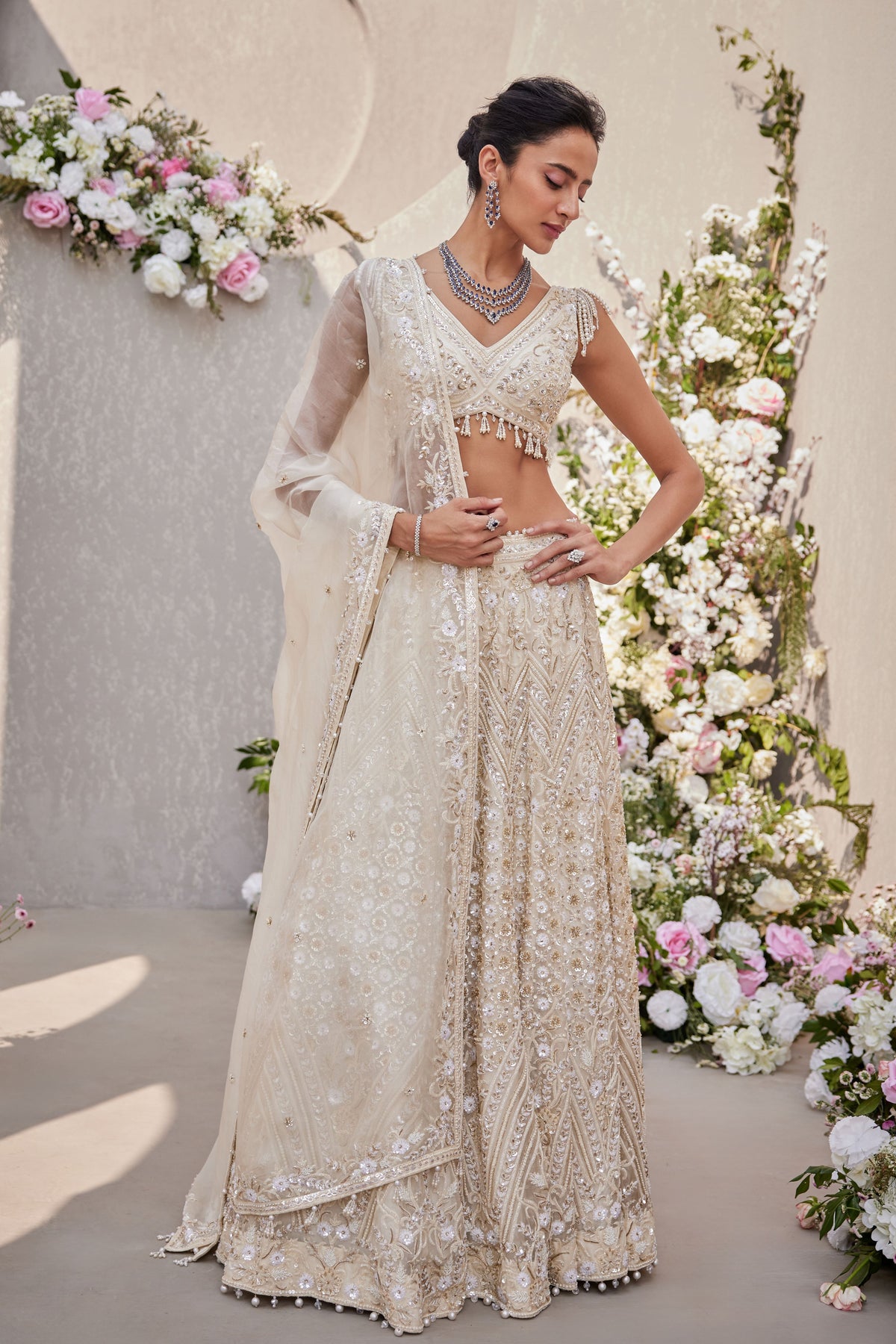 Ivory Pearl Lehenga Set