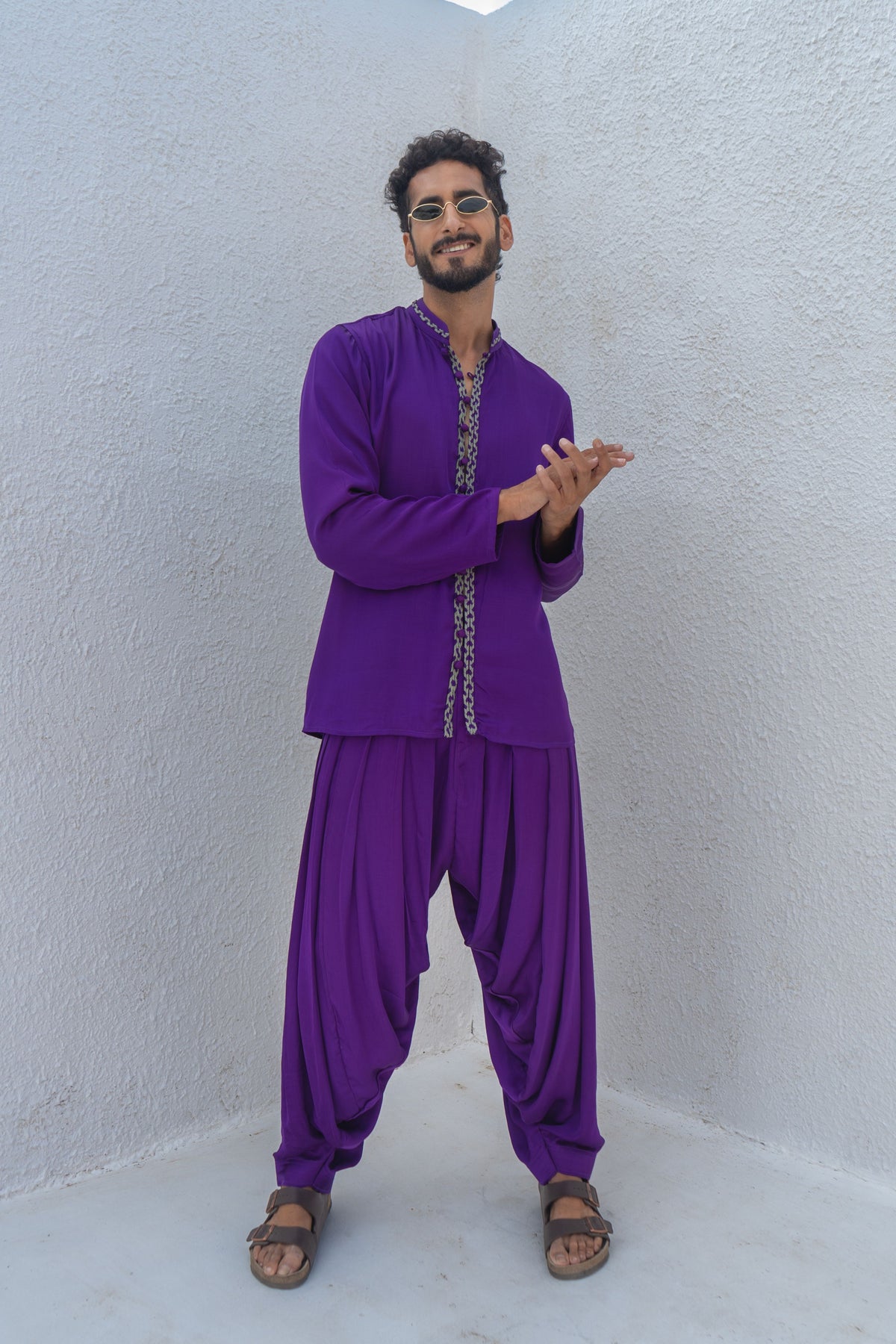 Purple Drapped Dhoti