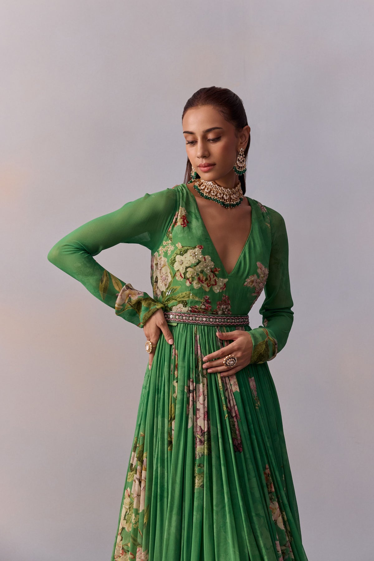 Forest Green Maira Anarkali Set