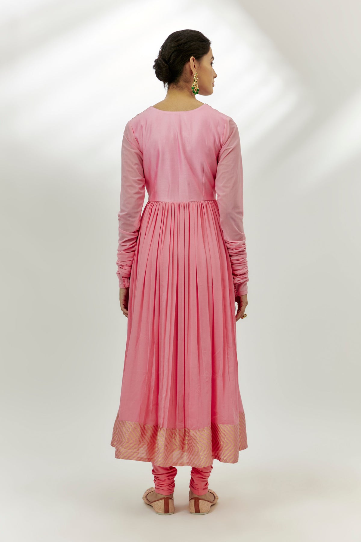 Pastel Pink Embroiderd Anarkali Set