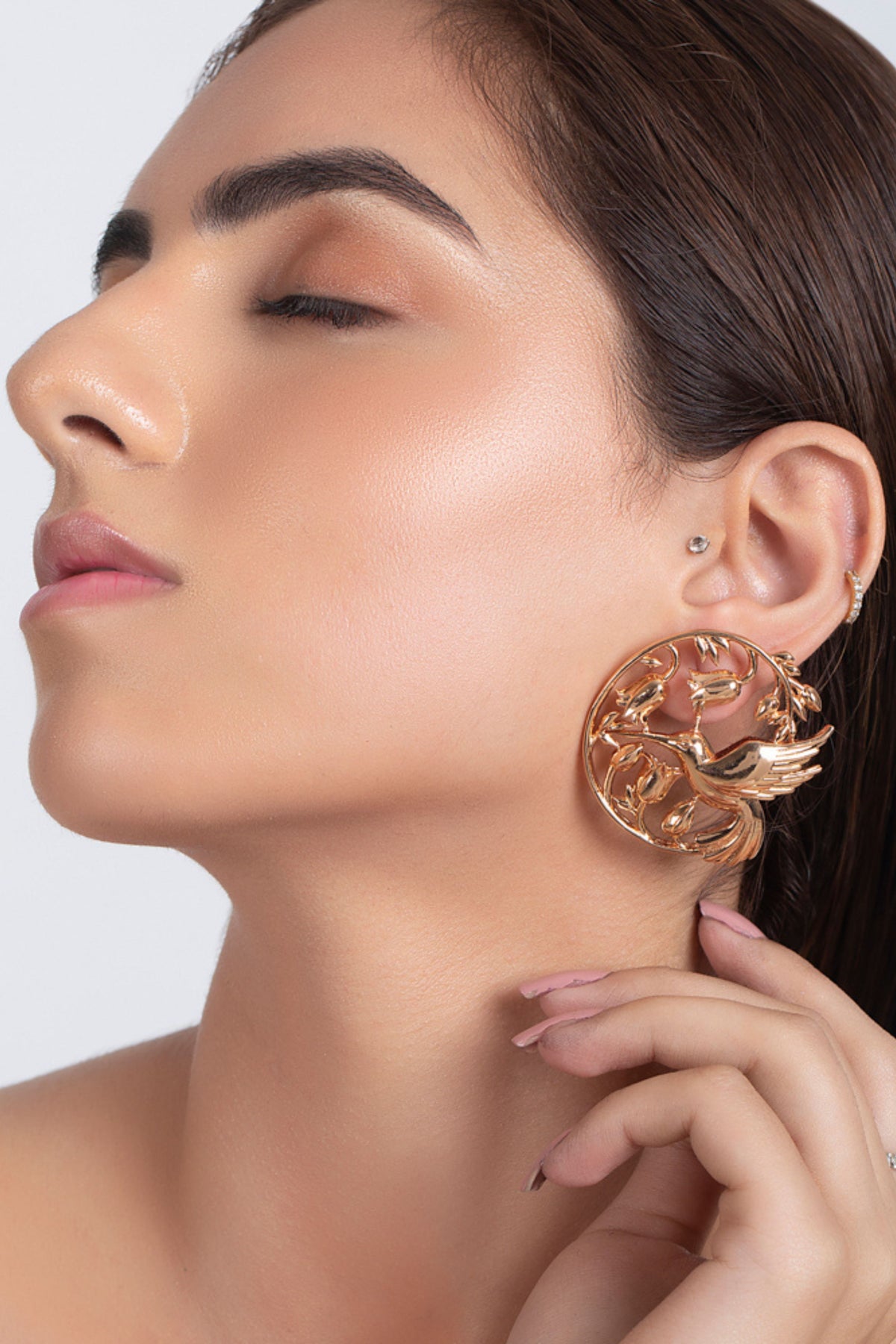 Rose gold piece of paradise earrings