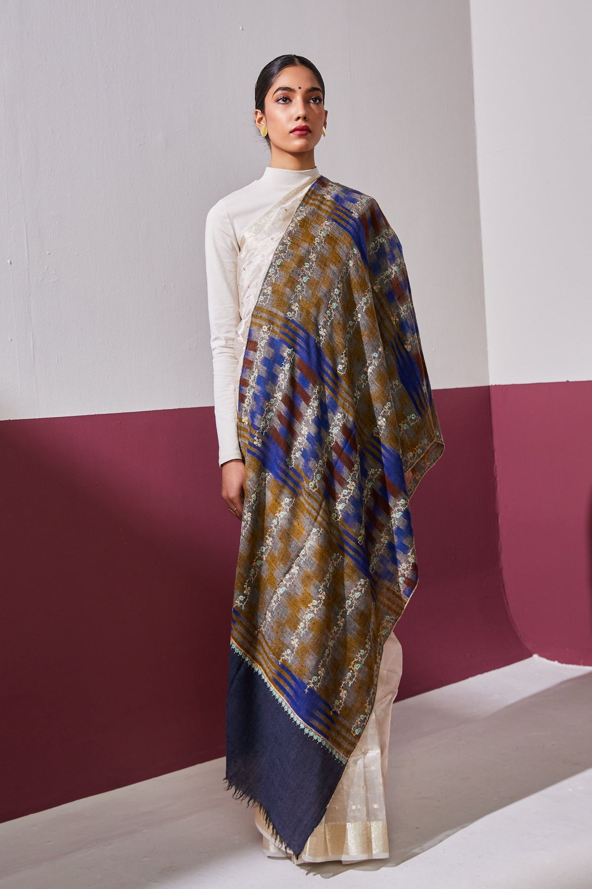 Palla Work Stole in Multicolour