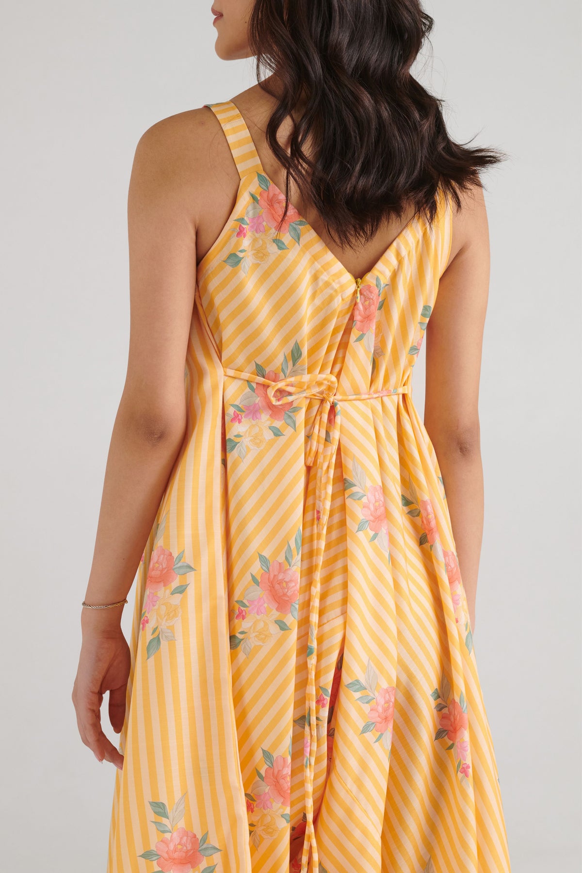 Amber Yellow Striped Palazzo Jumpsuit