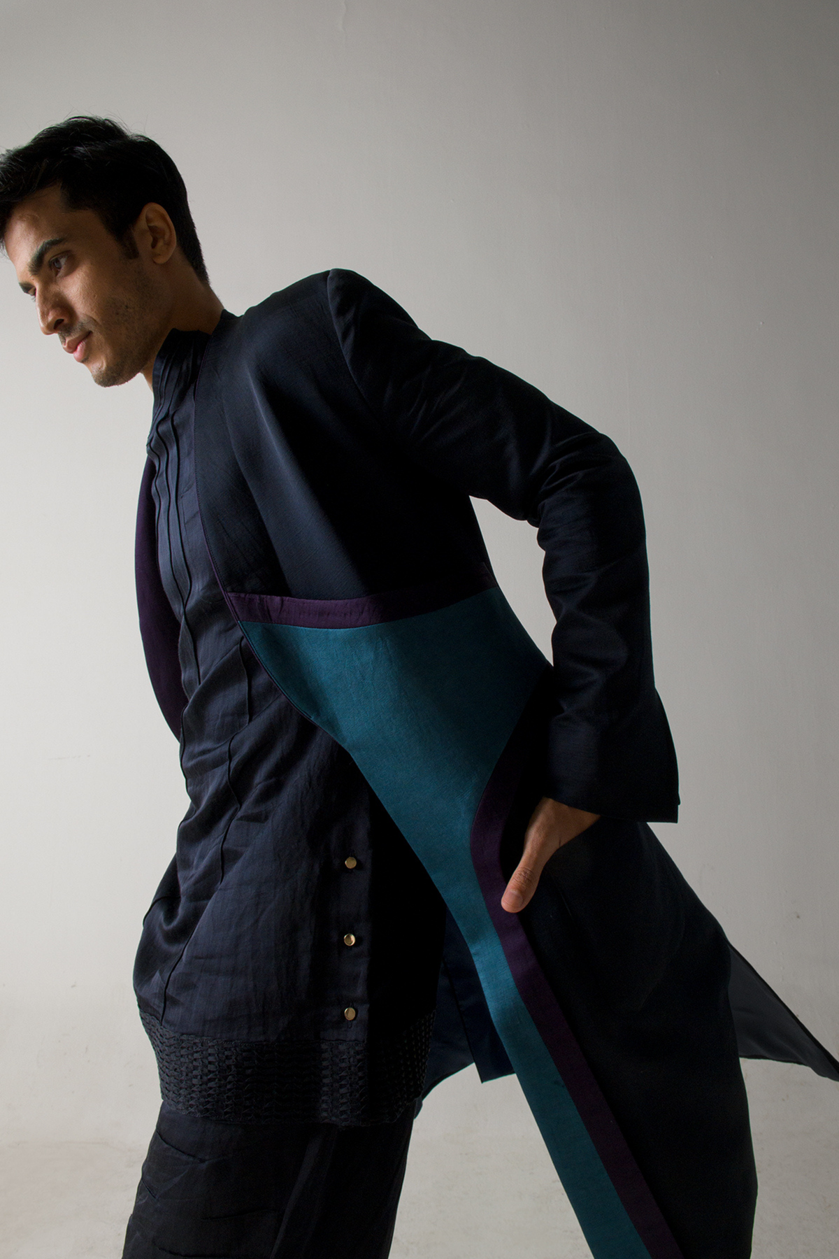 Midnight blue long overcoat