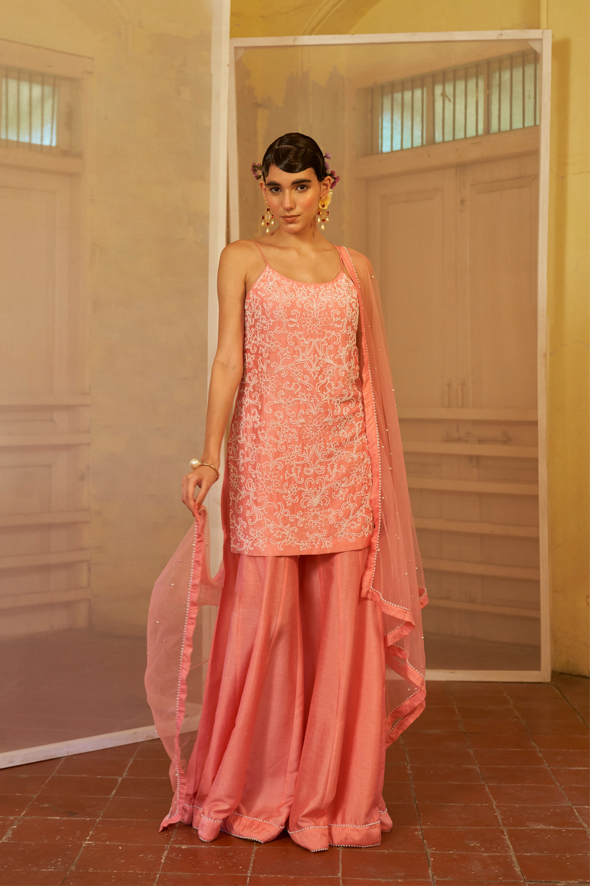 Rose Pink Sharara Set