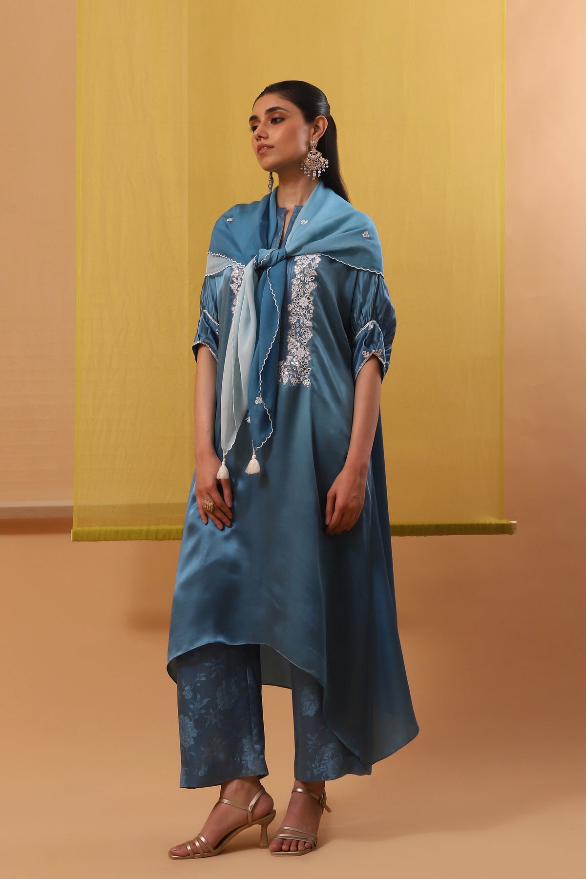 Blue Zia Kaftan Set