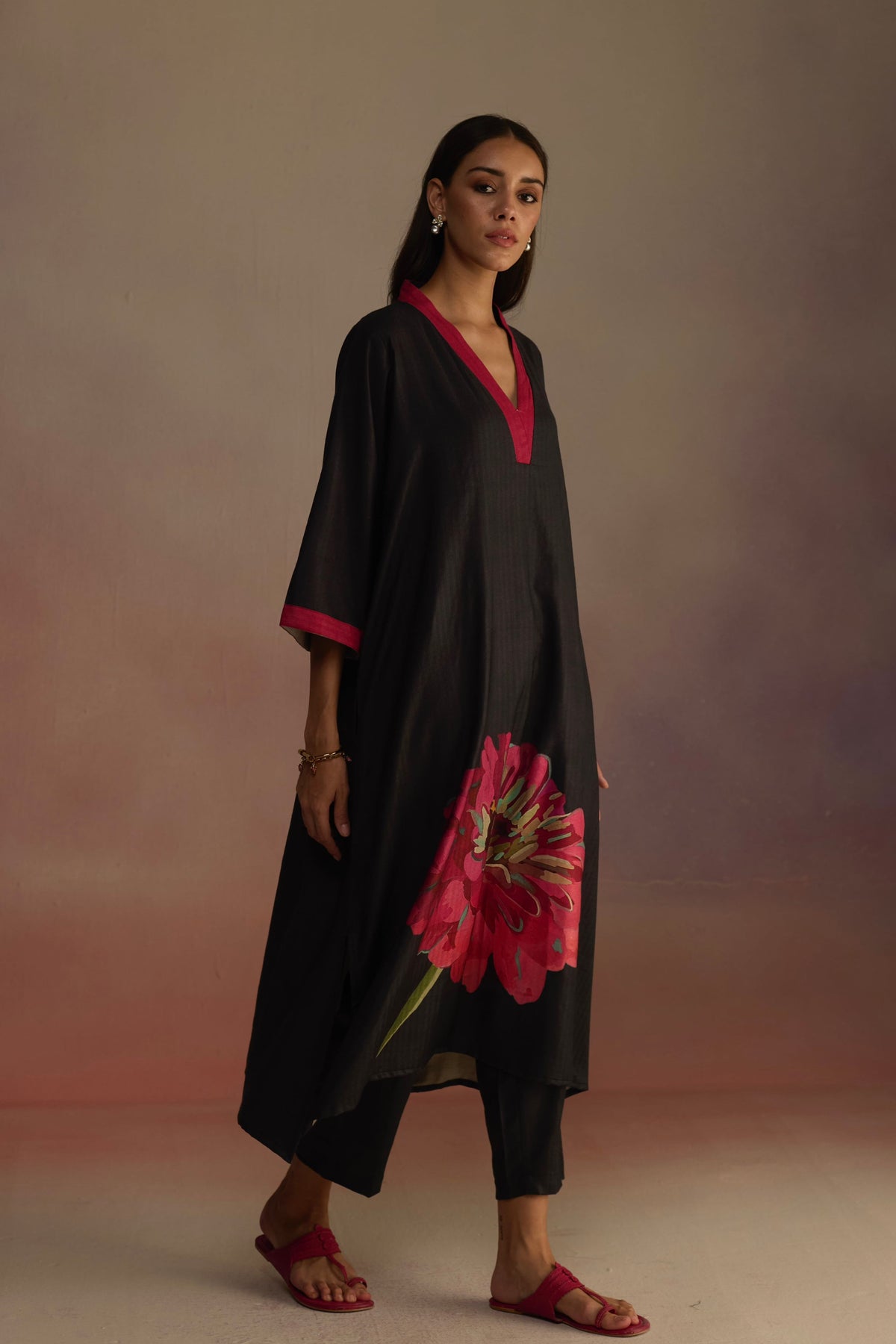 Woodapple Black Kurta