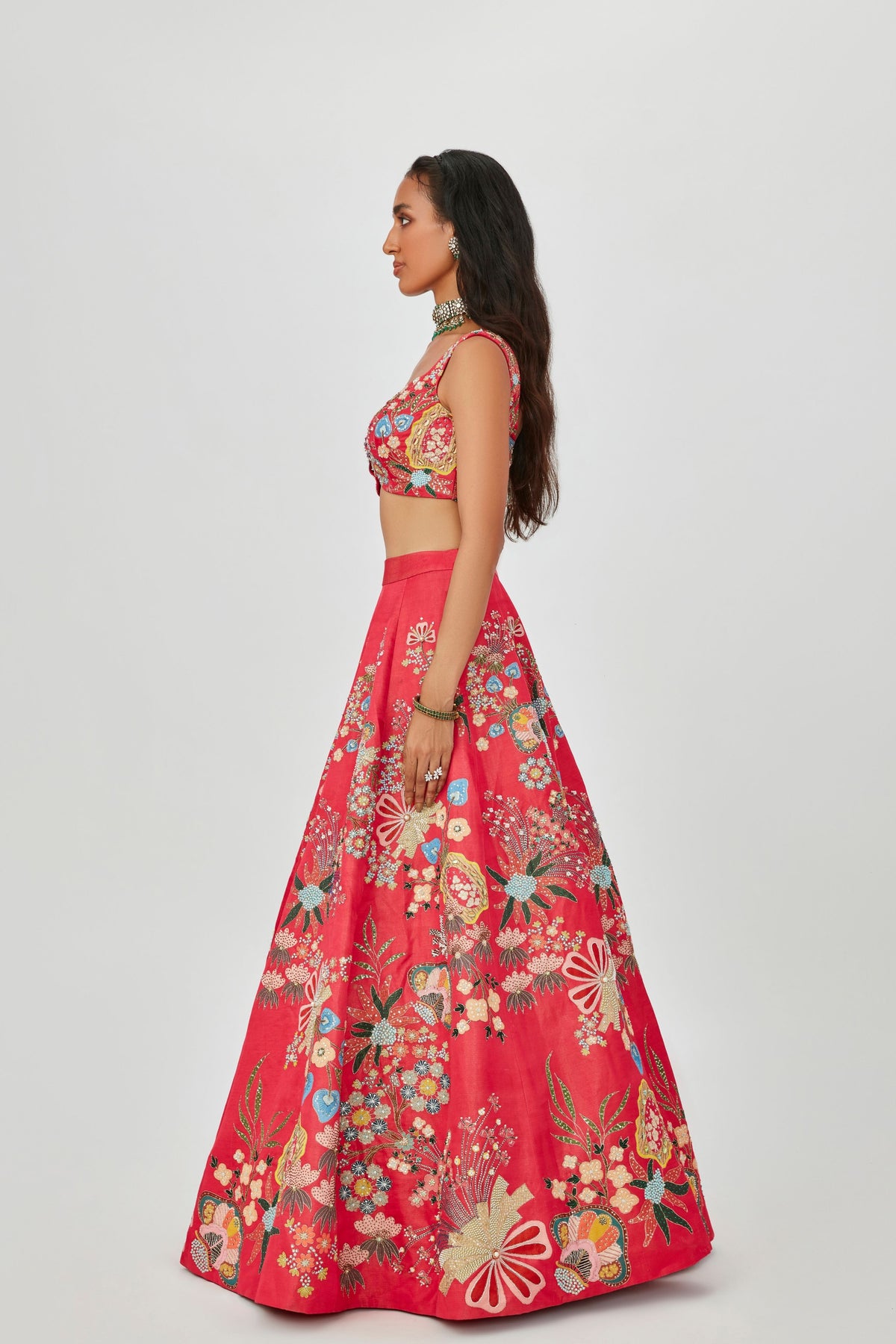 Carmine Pink Zahra Lehenga