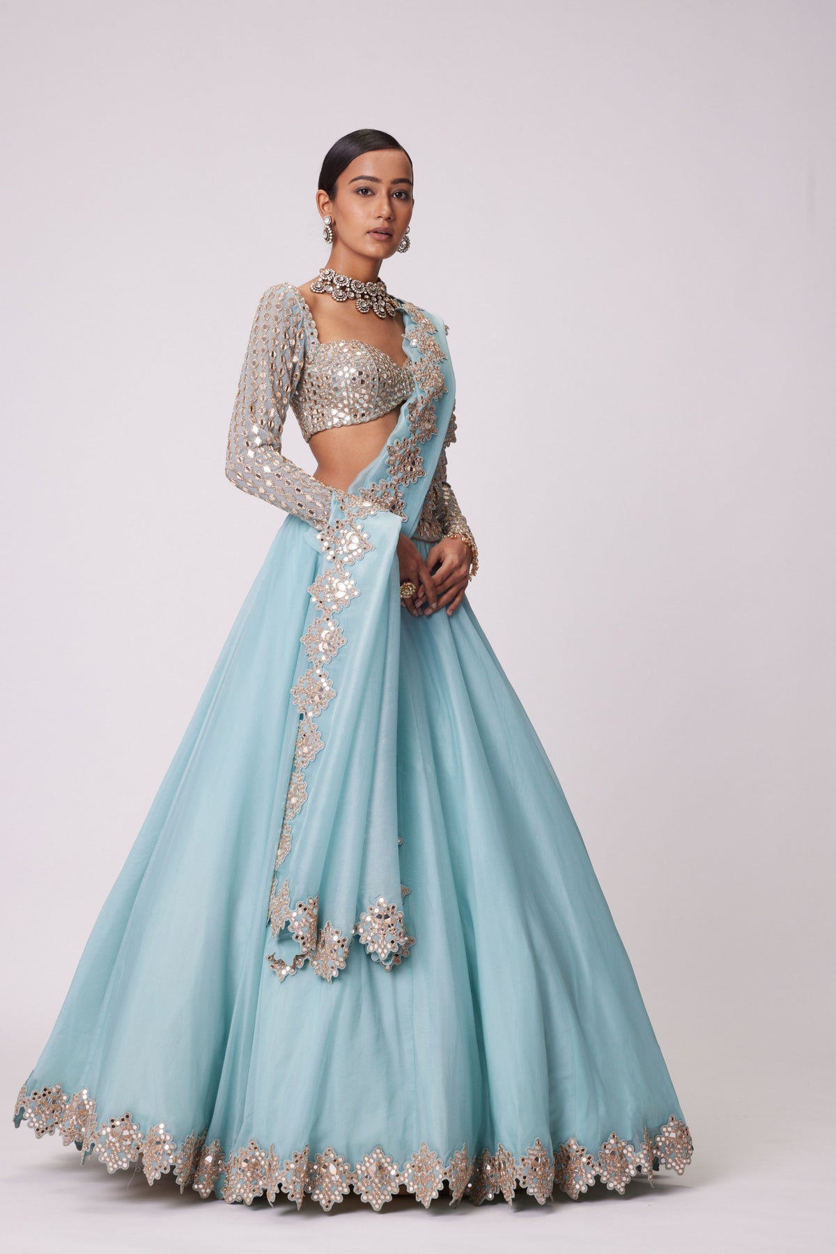 Powder Blue Lehenga Set