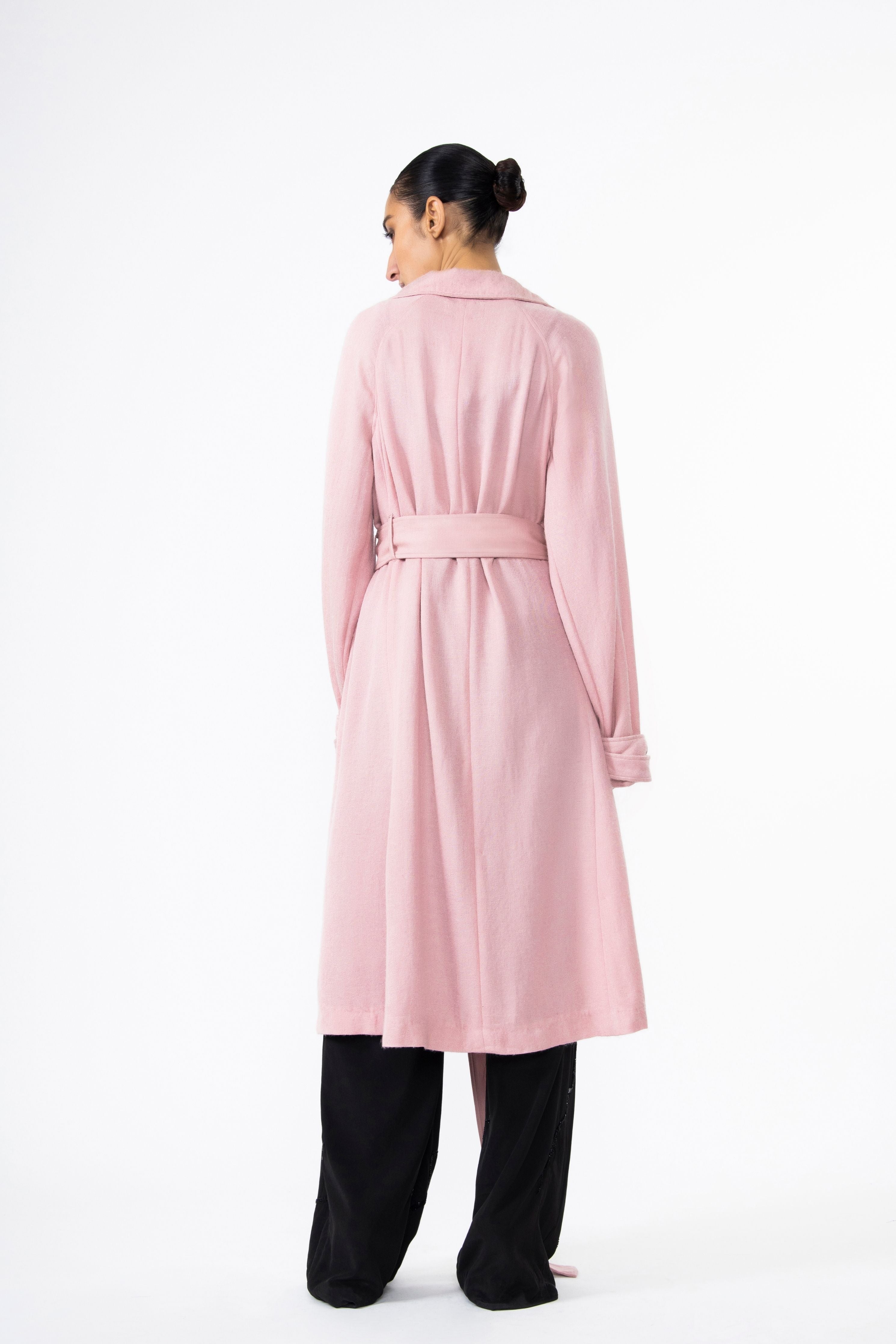 NEW BAILEY 44 $468 PINK SIDNEY Vegan Suede TRENCH JACKET Size Medium sale