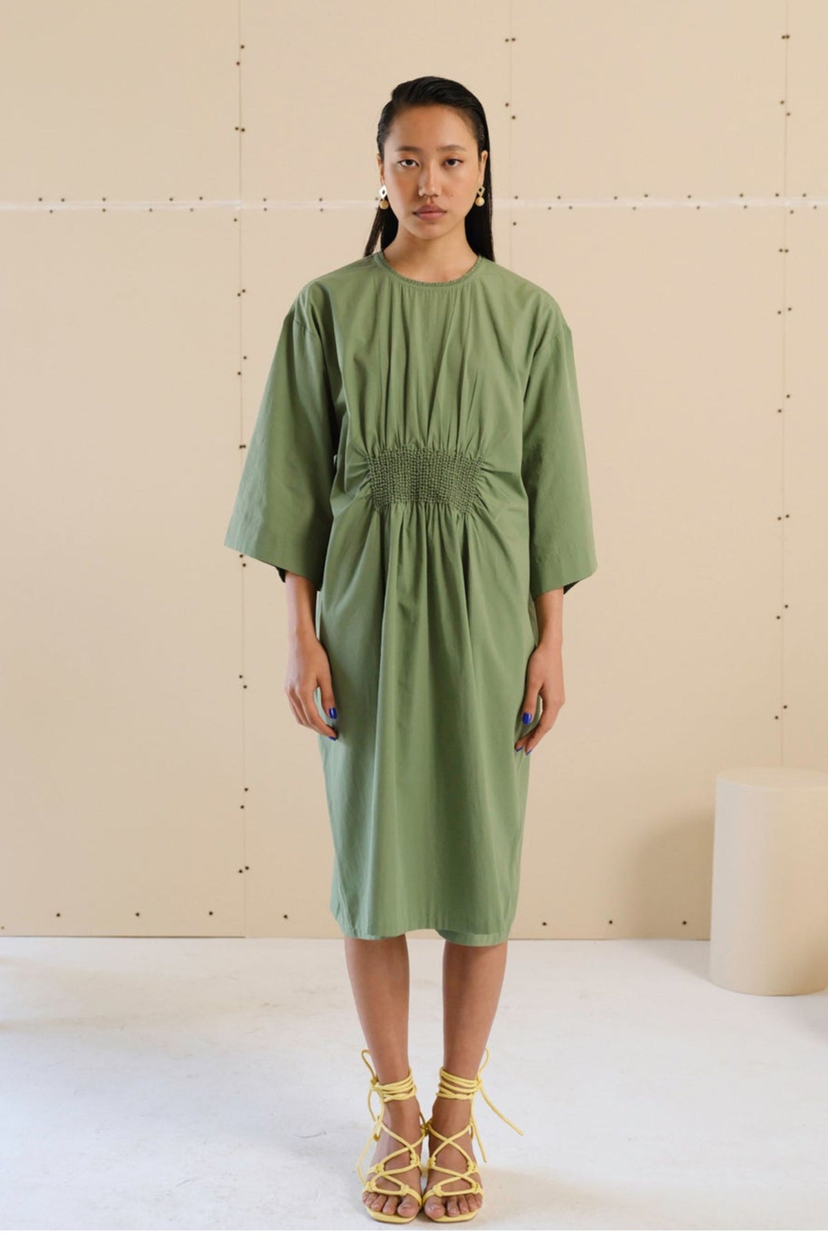 Audrey Dress in Weed Green