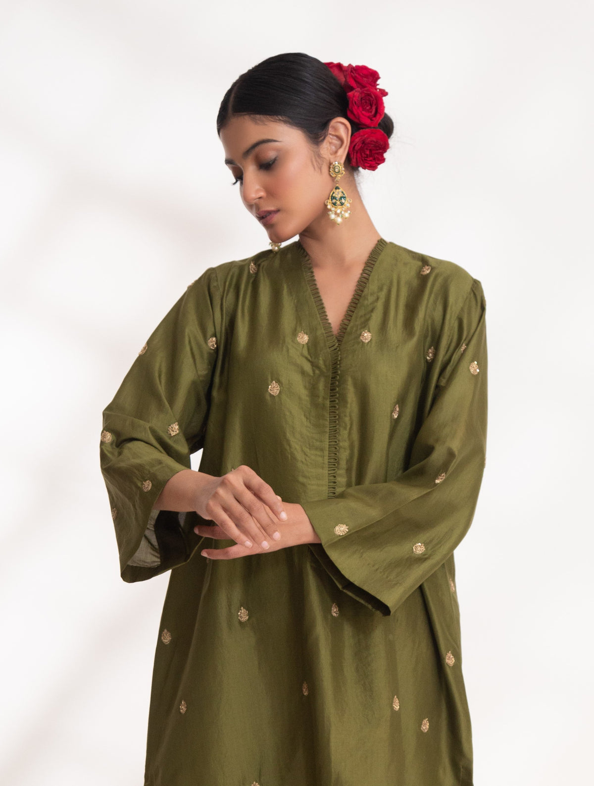 Henna Green Ojal Tunic Set