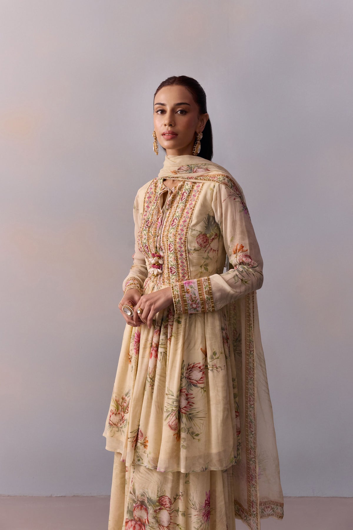 Ivory Ayesha Sharara Set