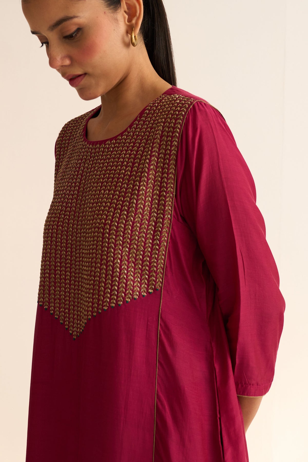 Veena Deep Red Kurta