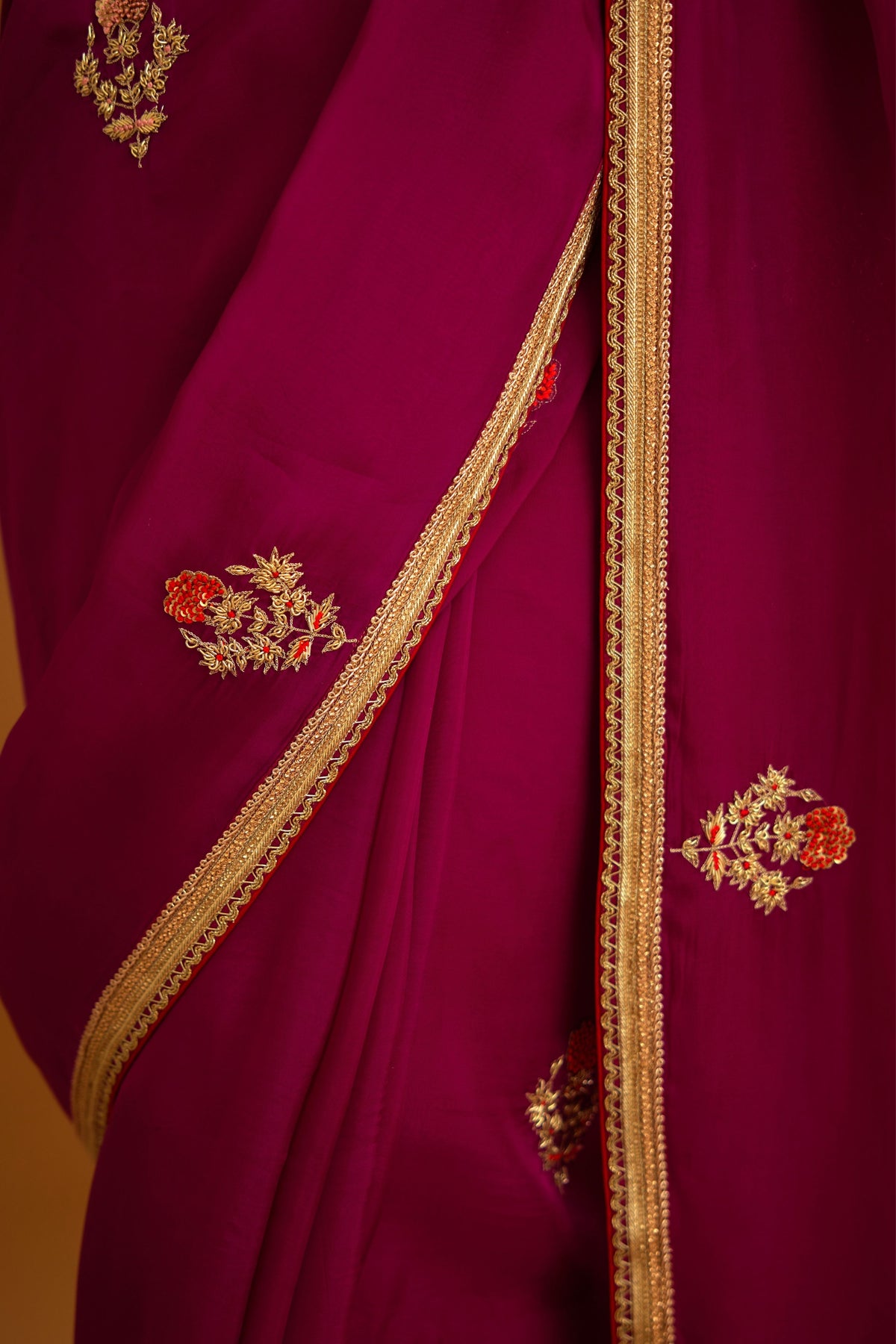 Raspberry pink Saree set