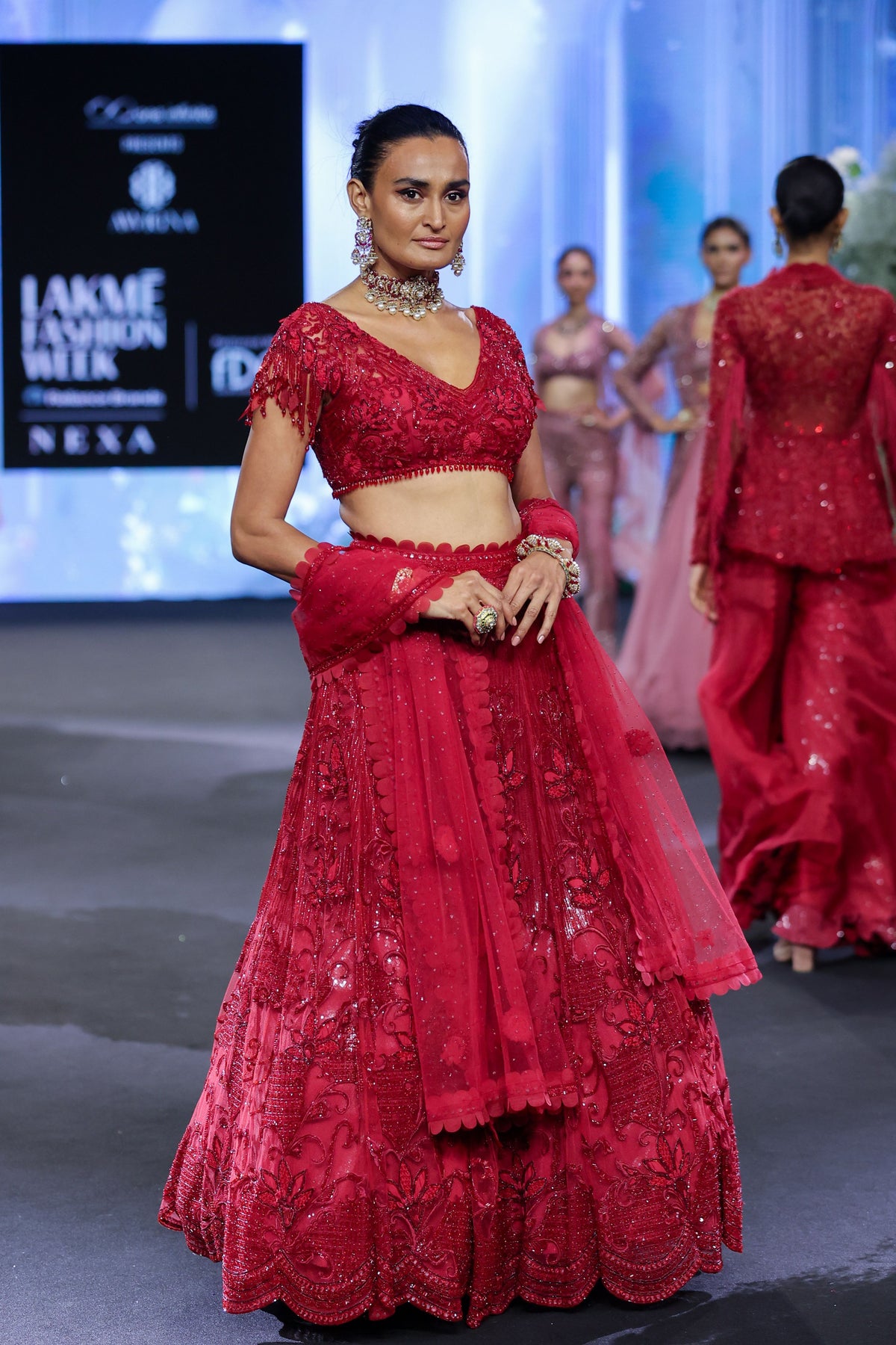 Ruby Red Lehenga Set