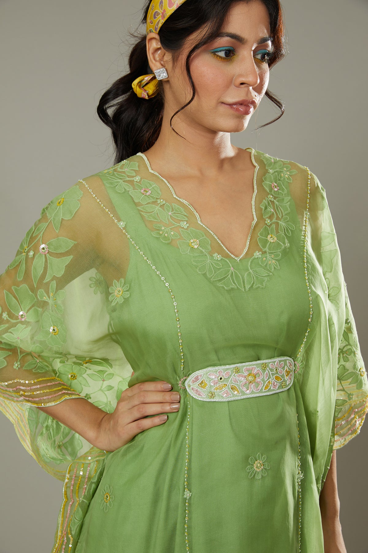 Green Apple Kaftan Set