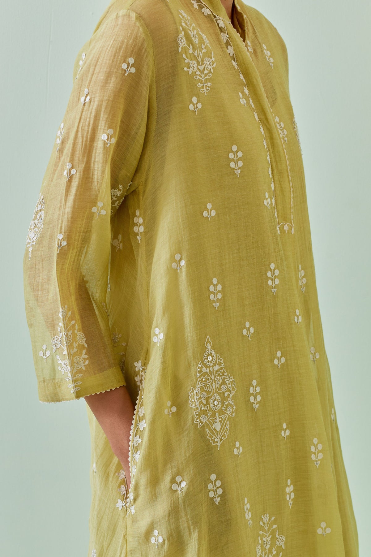 Green Dori Embroidery Kurta Set