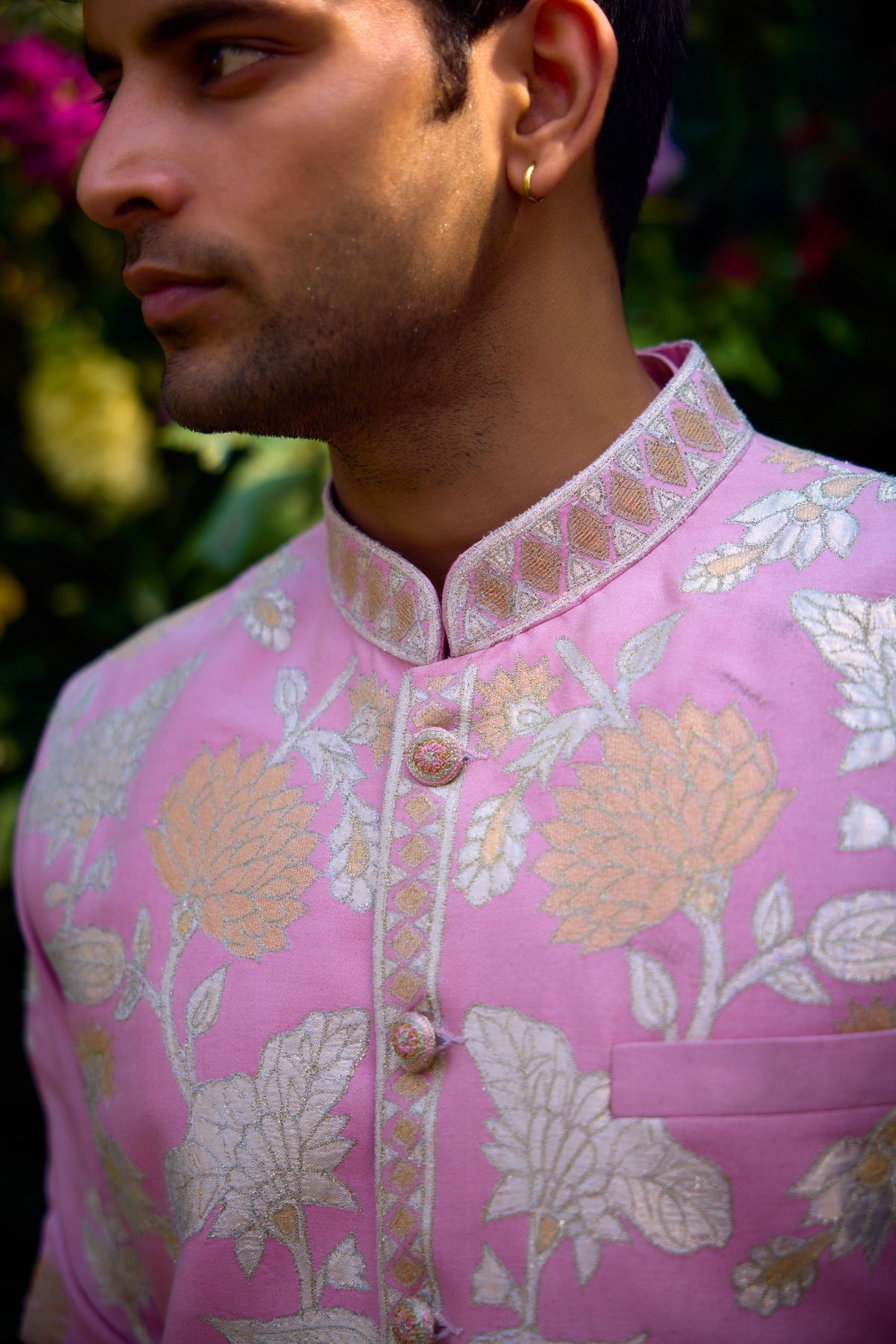 Orchid Pink Waist Coat Kurta Set