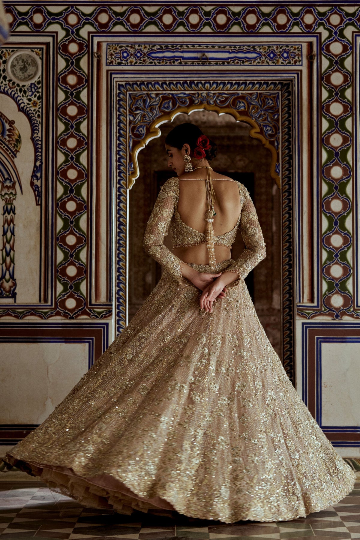 Champagne Gold  Lehenga Choli Set