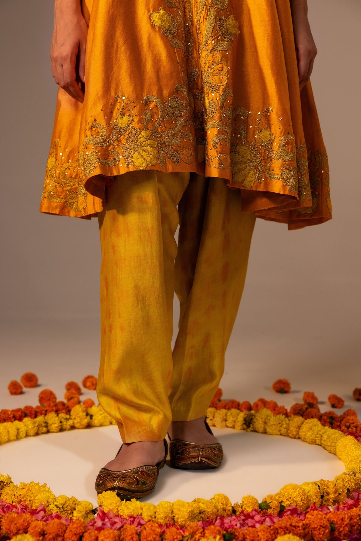 Orange Kurta With Salwar