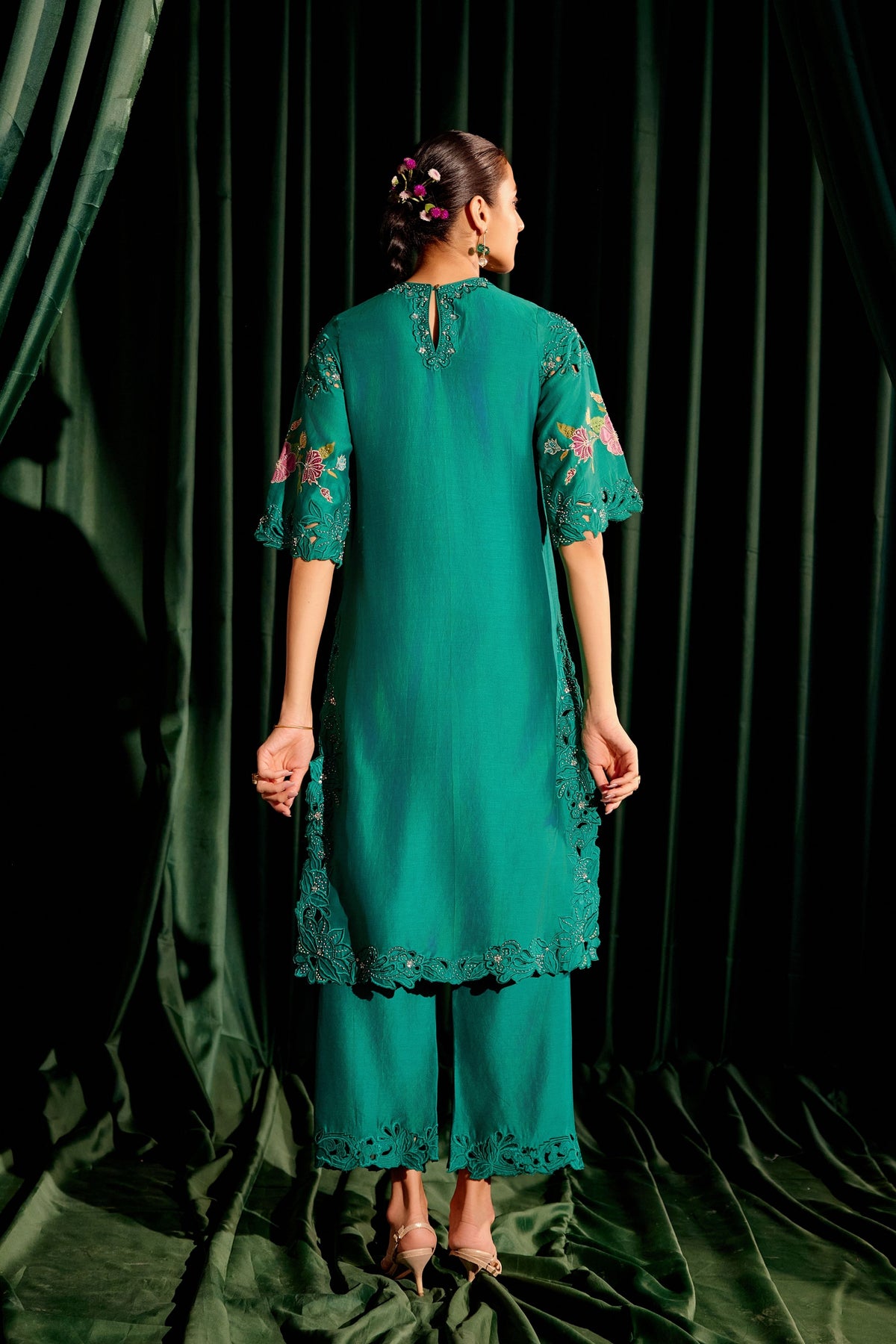 Emerald Beadwork Kurta Set