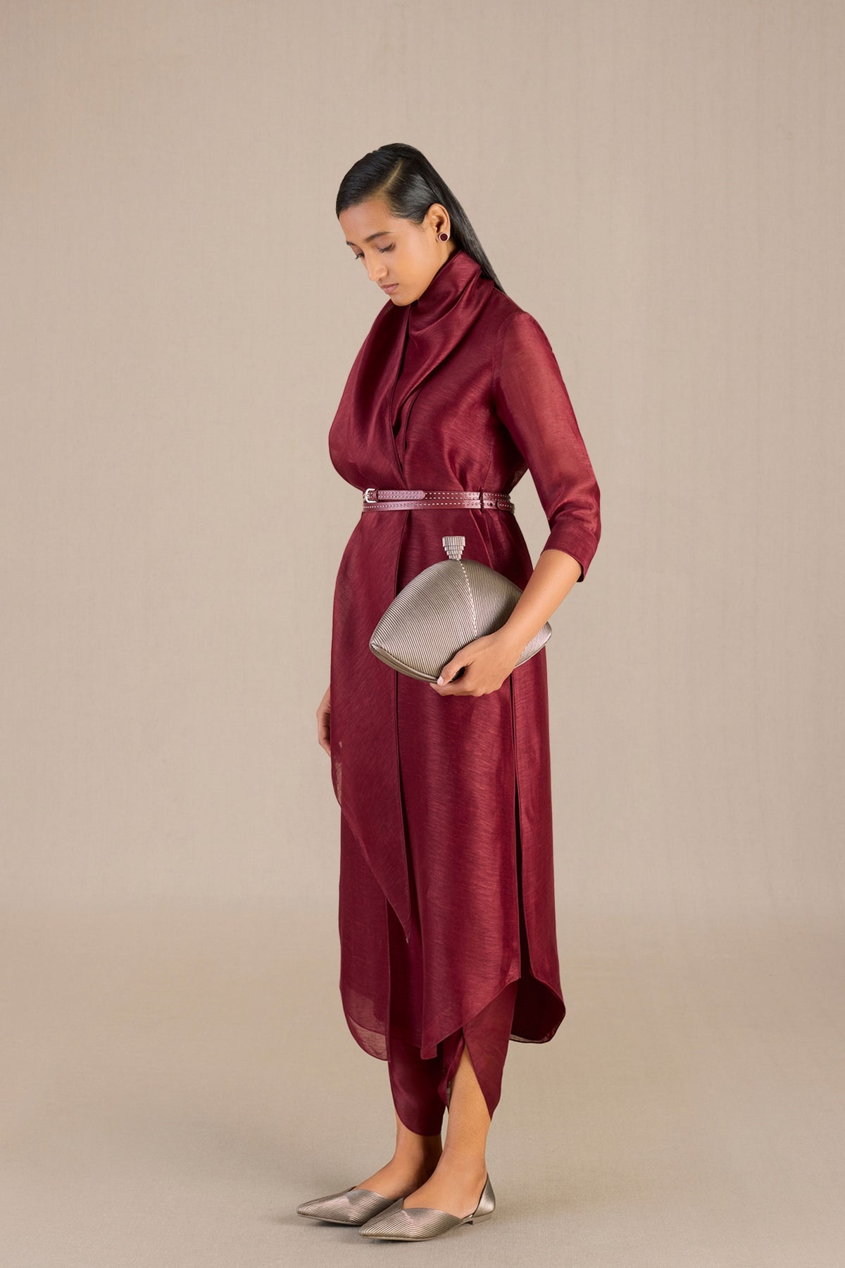 Erum Tunic Set With in Maroon