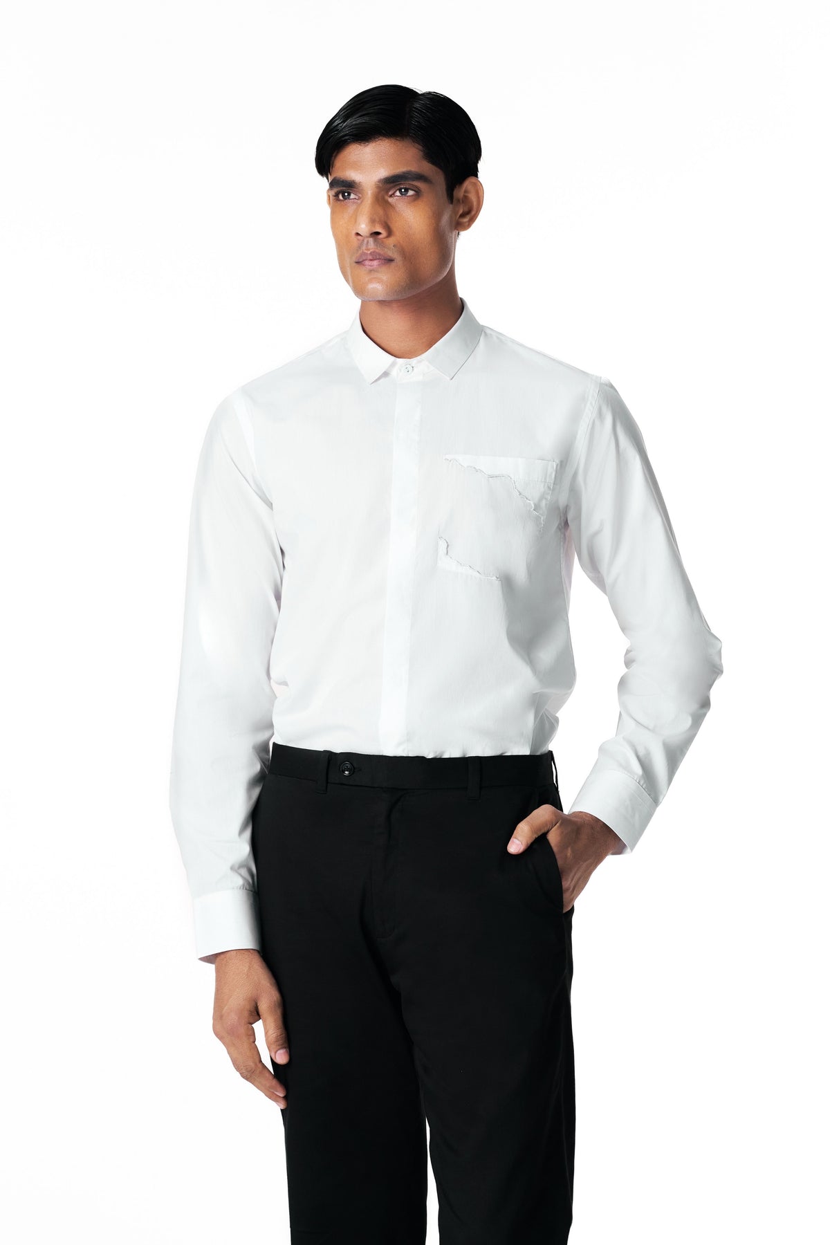 Ivory Illusion Pocket Shirt