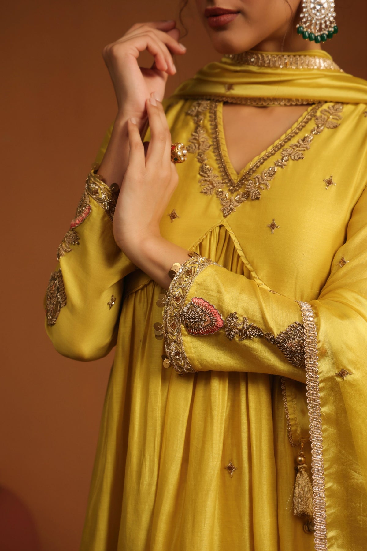 Yellow Chunnat Kurta Set