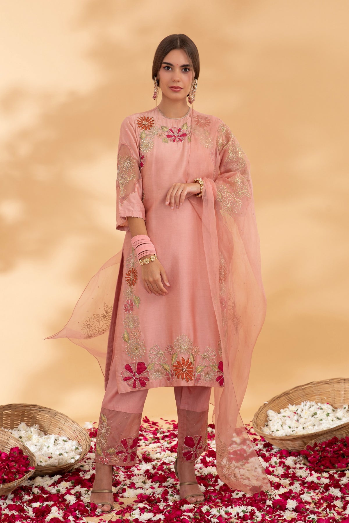 Dusty Rose Straight Kurta Set