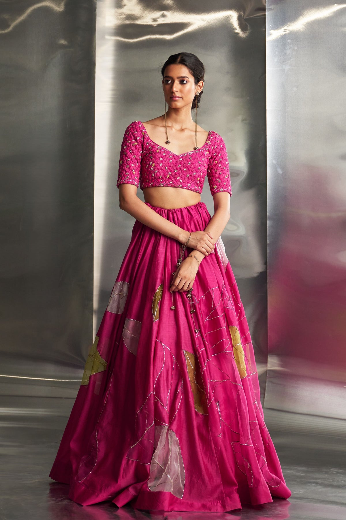 Mulberry Pop Pink Lehenga Set