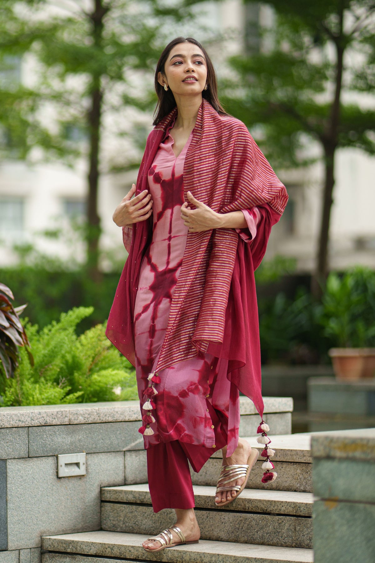 Clara Tie Dye Pink Kurta Set