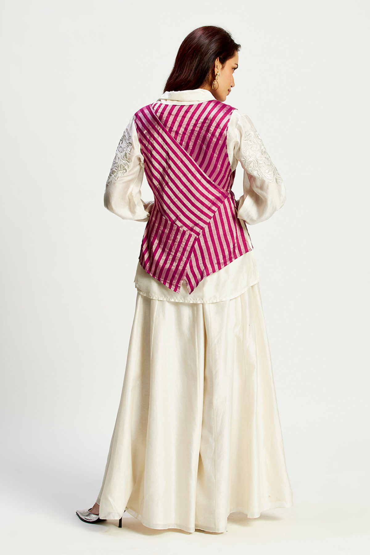 Margo Fusion Fuchsia Striped Vest Set