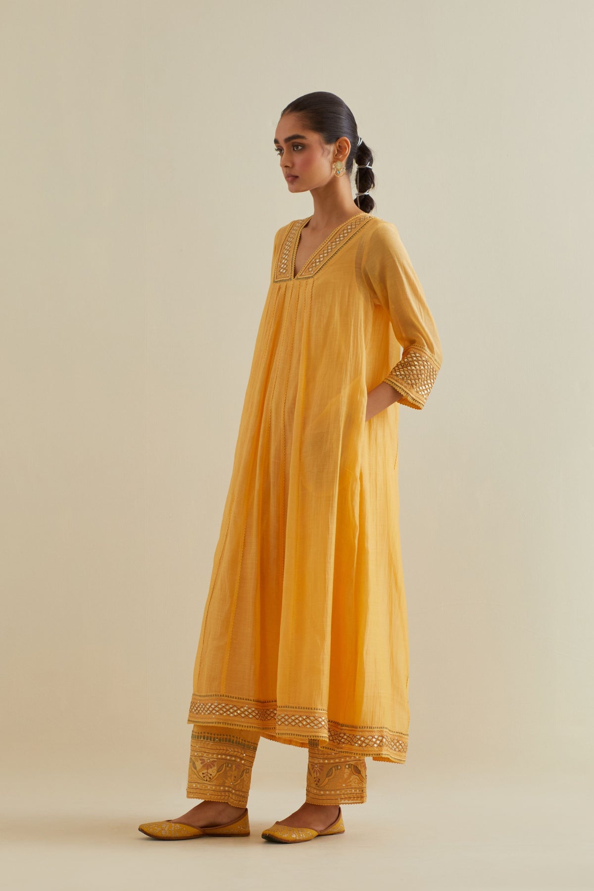 Yellow Yoke Kurta Set