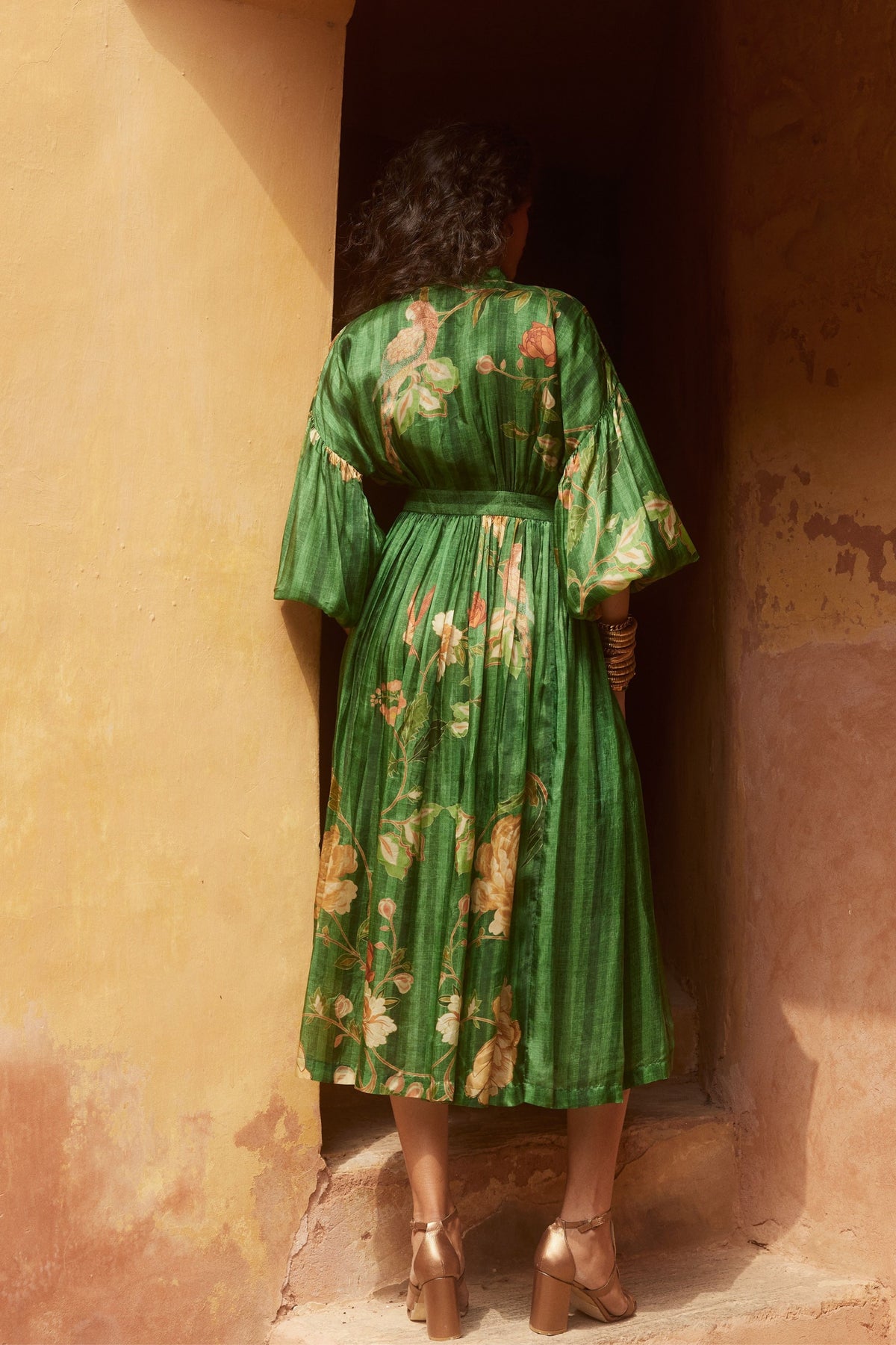 Fully Printed Green Maxi Dress