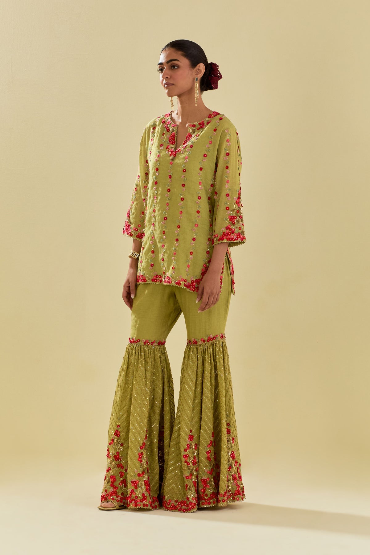 Green Sharara Set