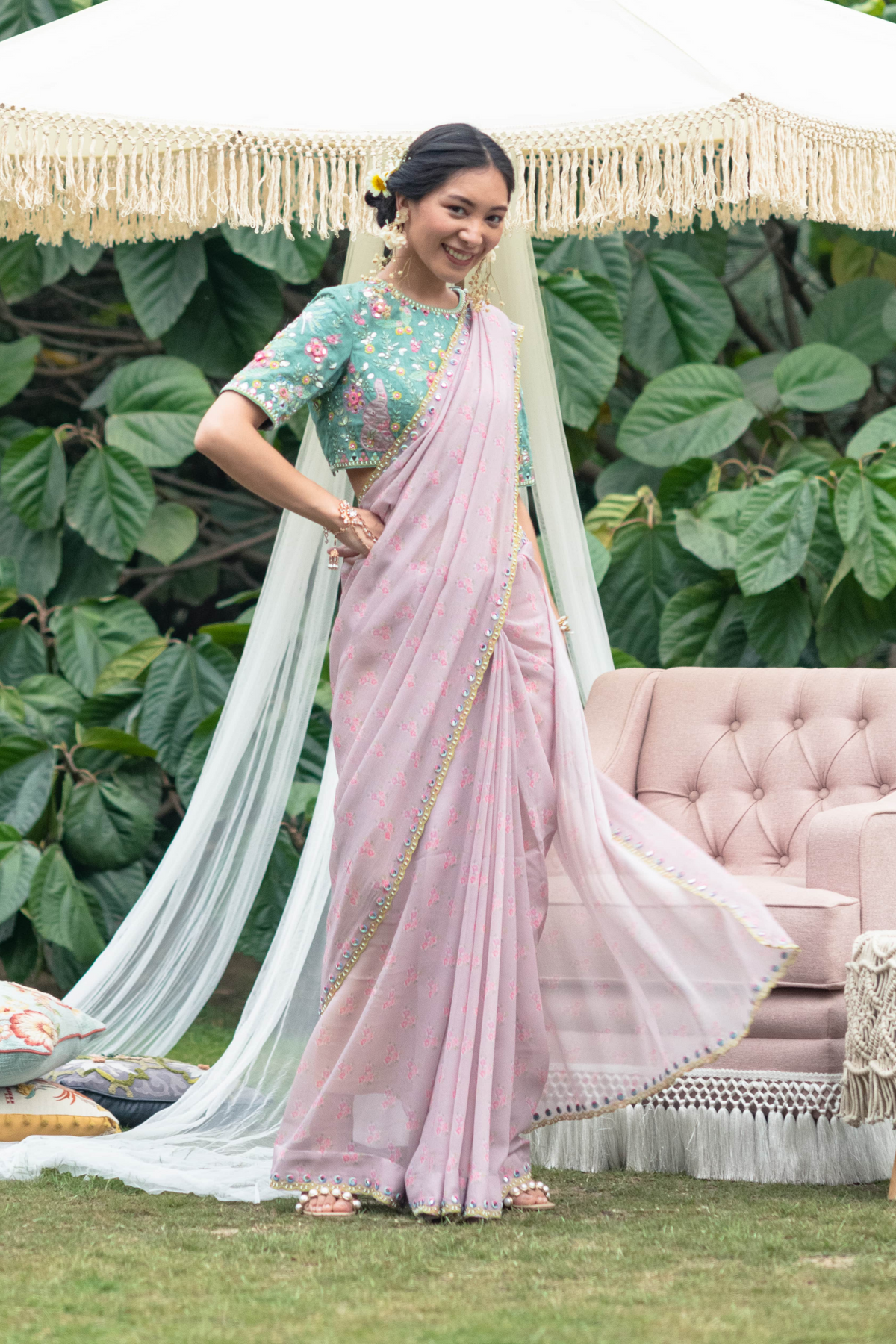 Rainbow Saree With Magic Top