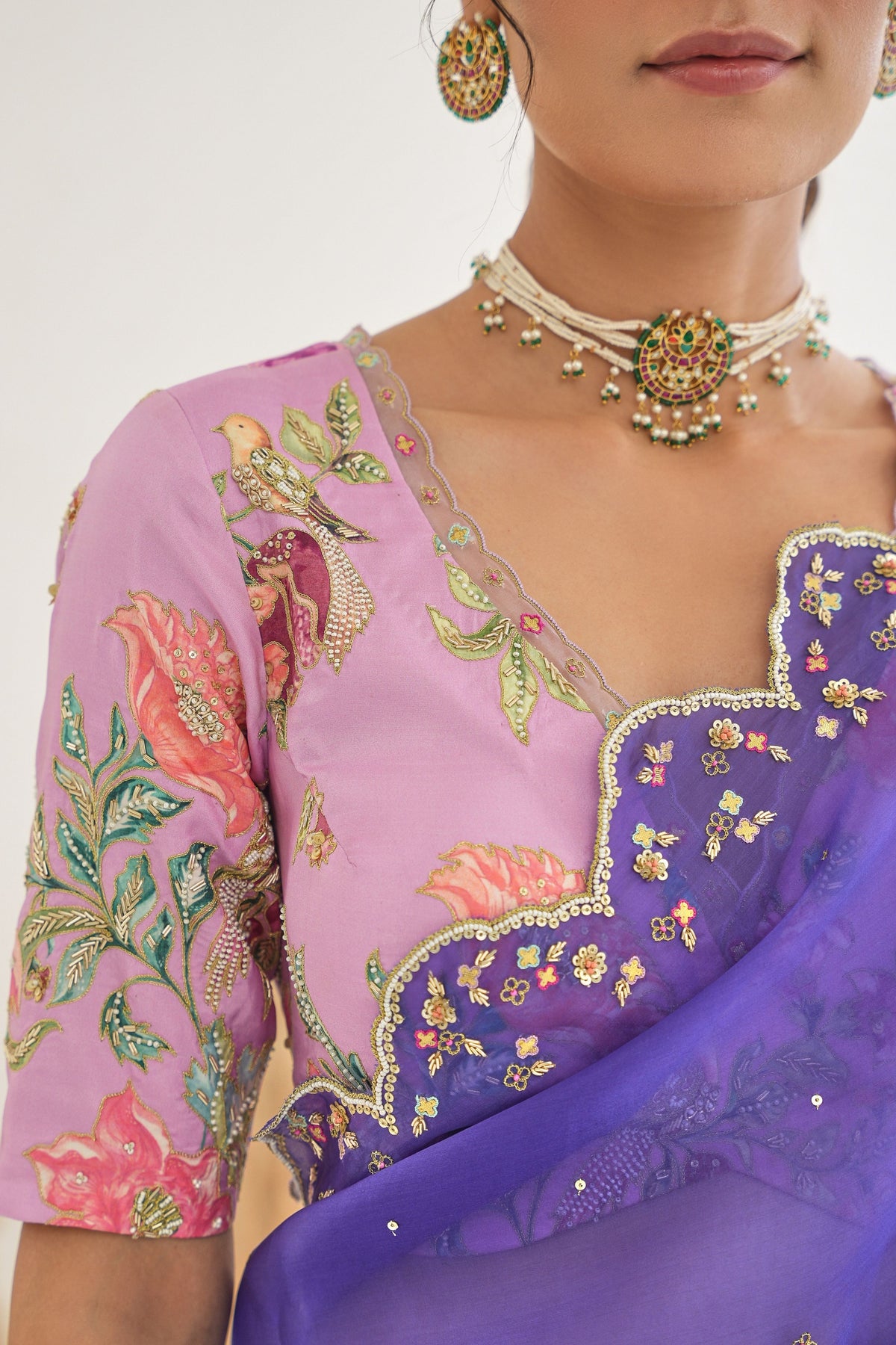 Nargis Saree Fiza Blouse in Royal Purple