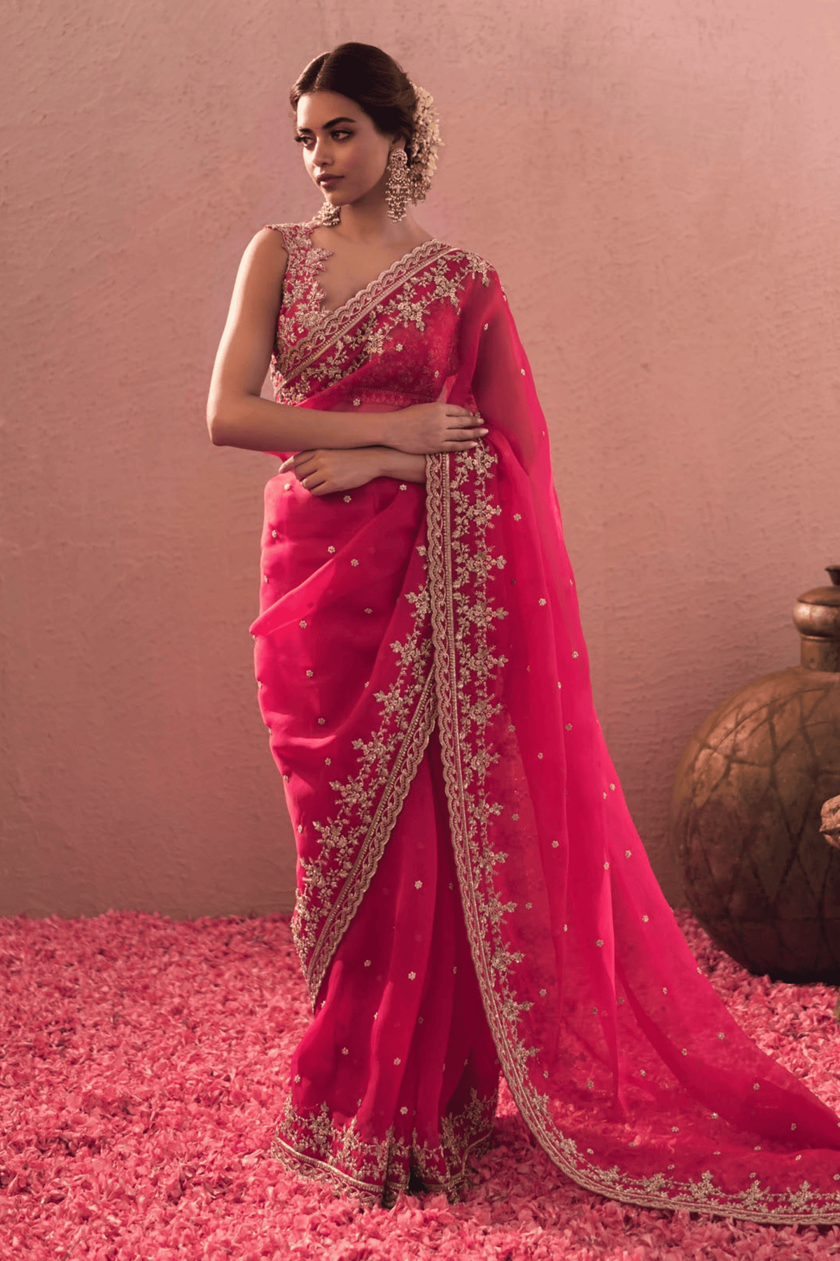 Hot Pink Annika Saree Set