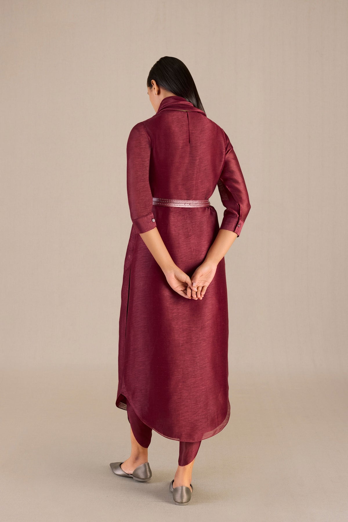 Erum Tunic Set With in Maroon