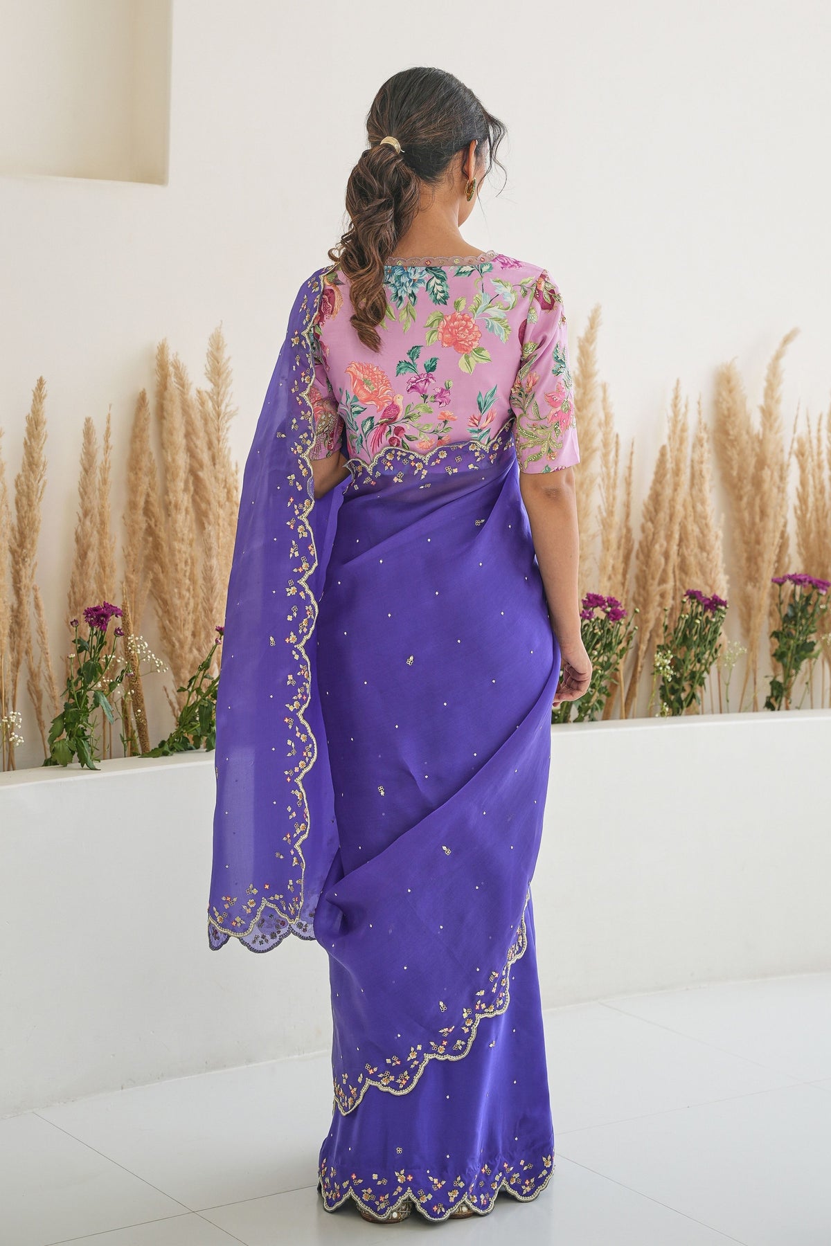 Nargis Saree Fiza Blouse in Royal Purple