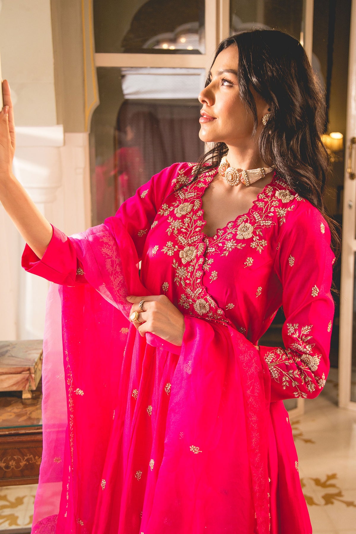 Hot Pink Angrakha Set