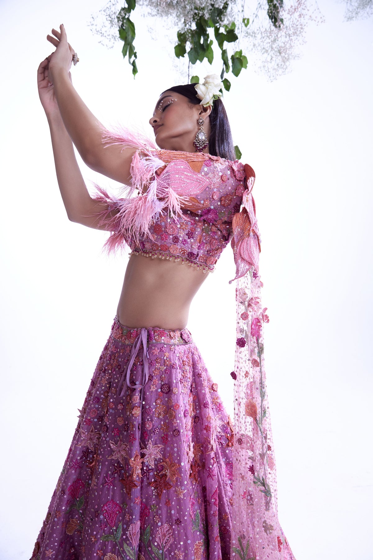 Base Light Purple Lehenga Set