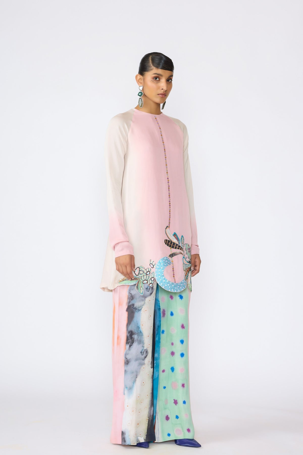 Ivory &amp; Pink Fleur Kurta Set