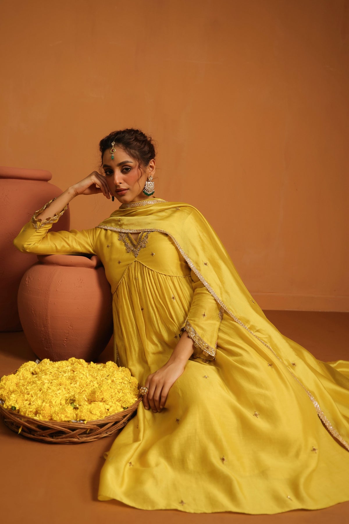 Yellow Chunnat Kurta Set