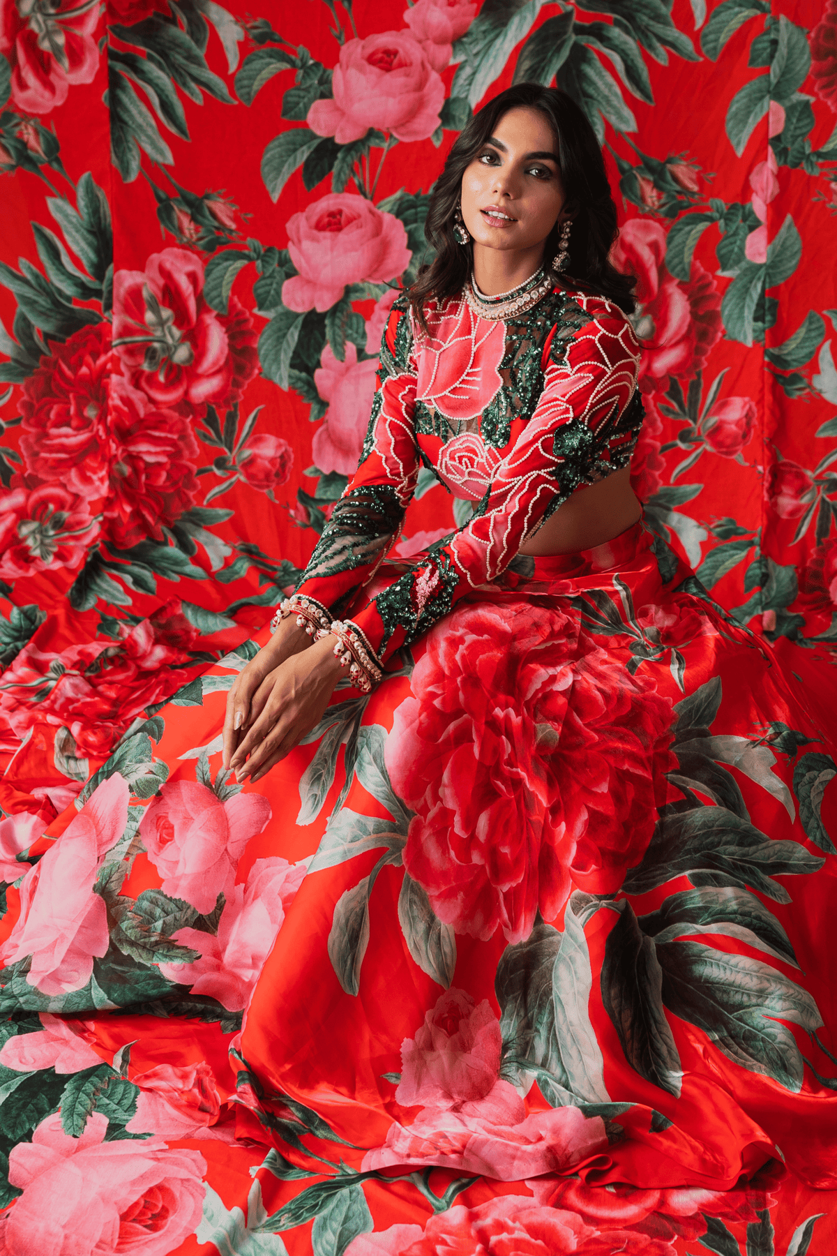 Red Lehenga With Top