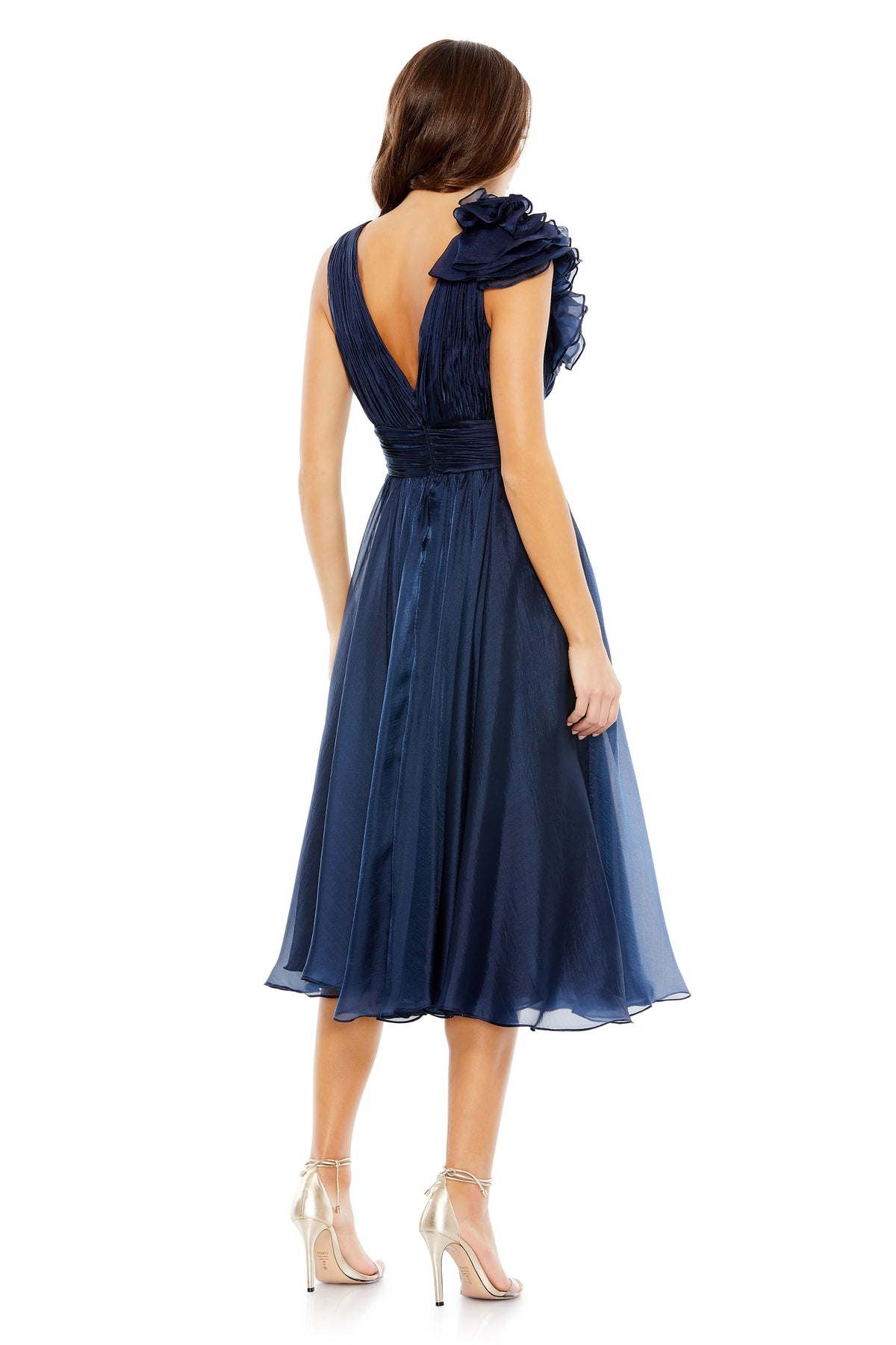 Ruffled Rosette Midnight Dress