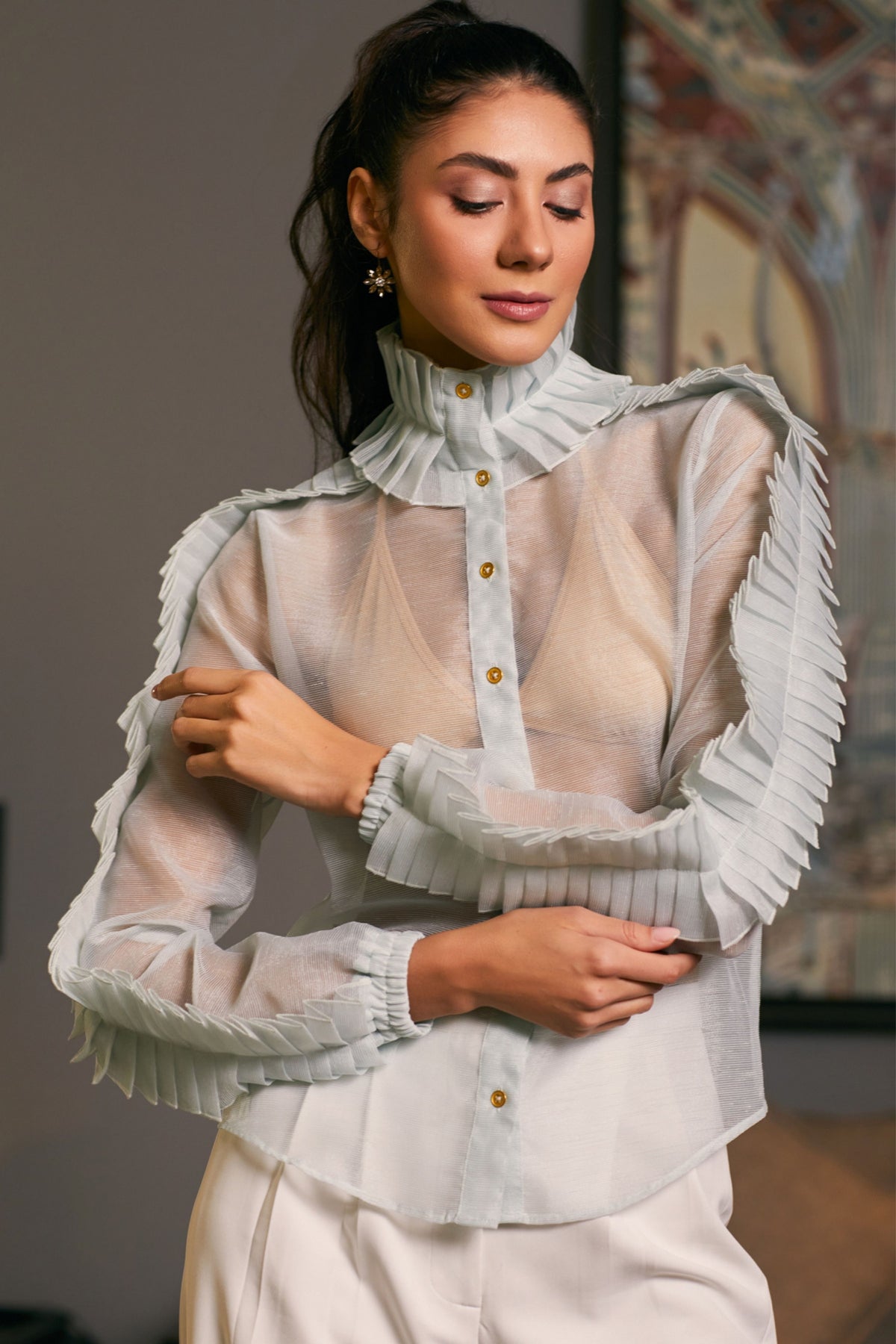 Ice Pleated Shirt