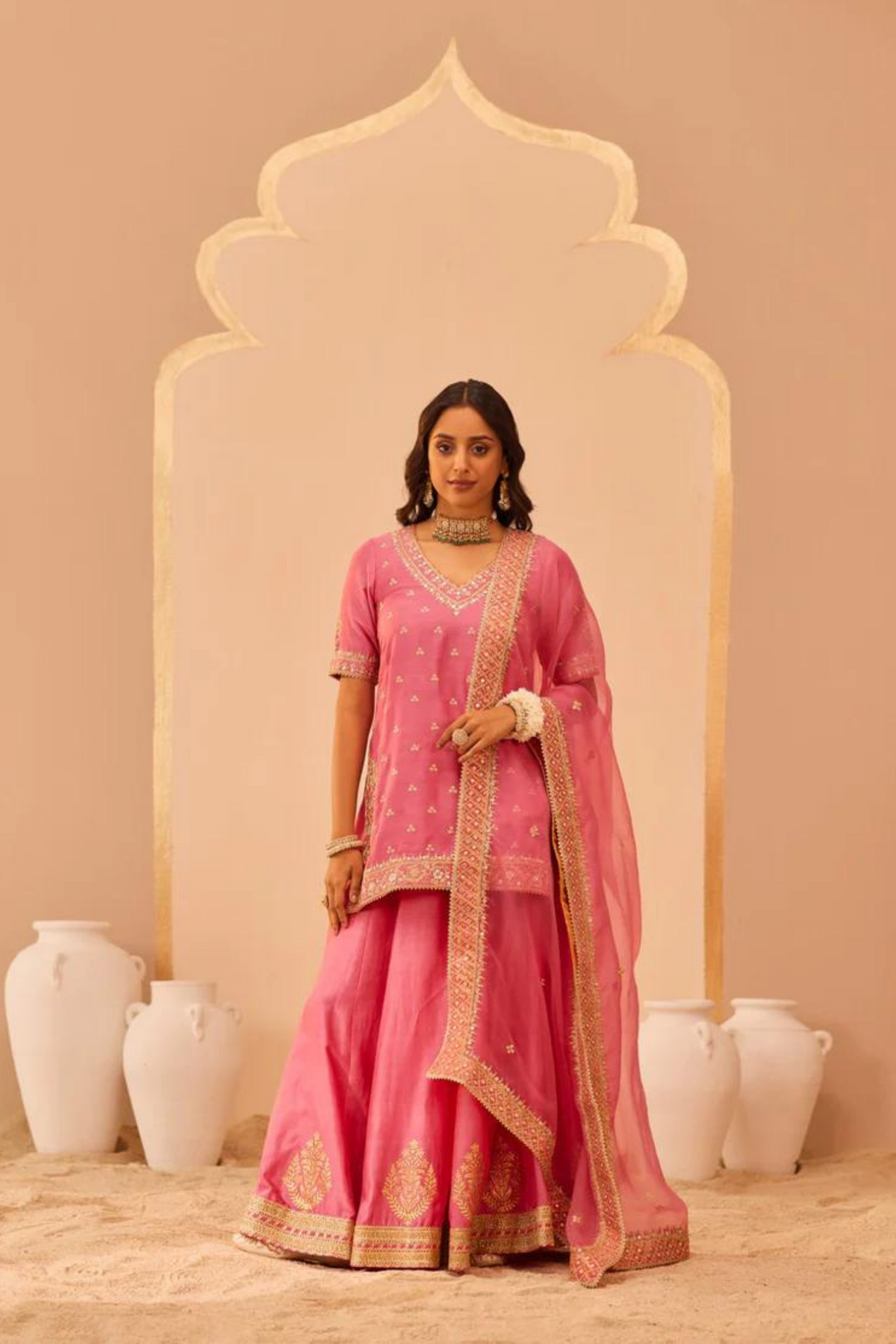 Faaiza Pink Lehenga Set