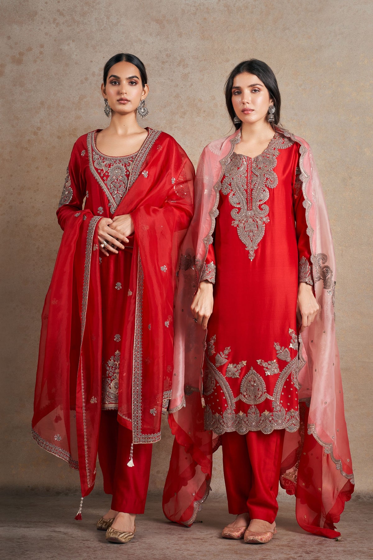 Ravishing Red Hand Embellished Kurta Set